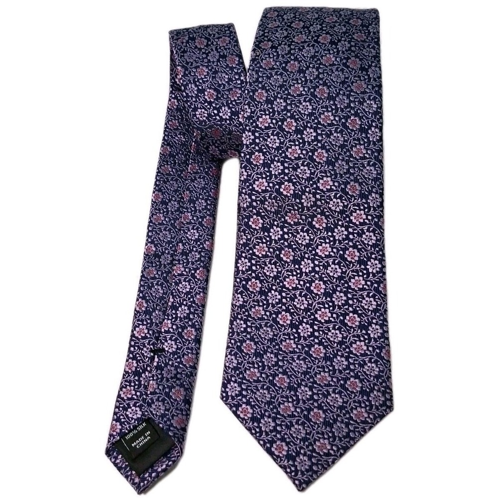 Jaeger Silk Necktie Purple Mens Tie Floral Classic Luxury Fashion NEW